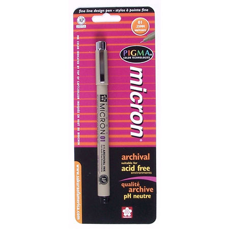 Sakura of America Pigma Micron 01 Pen 0.25mm, Blister Packed - BLACK