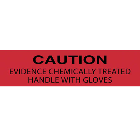 Safariland Chemically Treated Evidence Caution Label, 1x4", 100 Pack