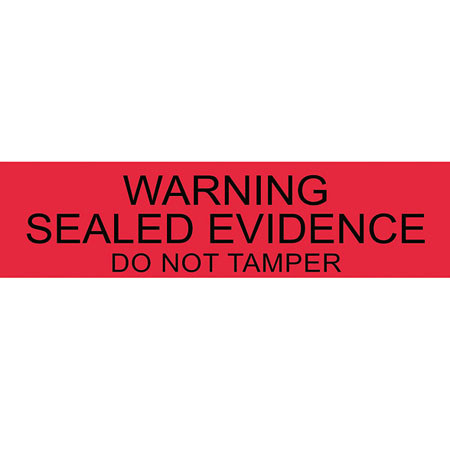 Safariland Warning Sealed Evidence Label, 250 Roll, Red with Black