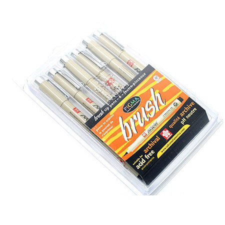 Sakura of America Pigma Brushes, Pack of 6