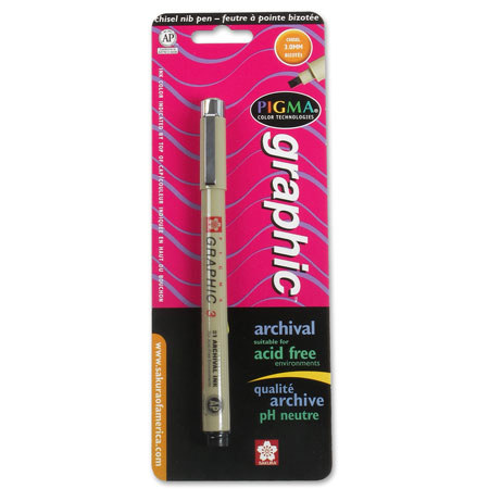 Sakura of America Pigma Graphic 3 Pen 3mm, Blister Pack - BLACK