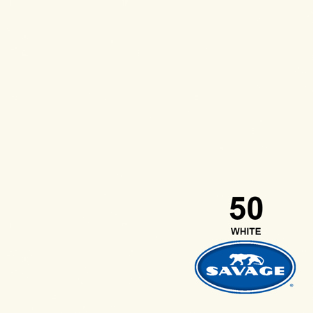Savage Widetone Seamless Background Paper, 53" wide x 36', White, #50
