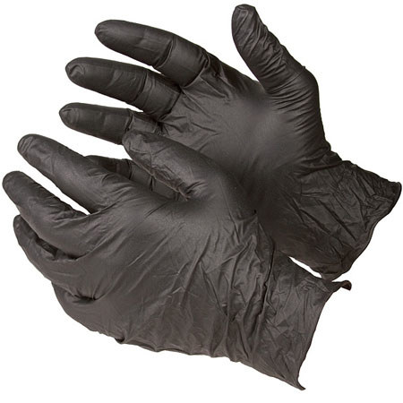 Safariland Black Powder Free Nitrile Gloves, Box of 100