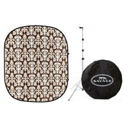 Savage Accent Retro Collapsible Background 5 x 6' Kit, Antique Black