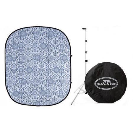 Savage Accent Retro Collapsible Background 5 x 6' Kit, Blue