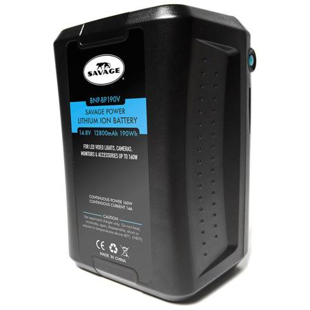 Savage BNP-BP190V Power Lithium Ion Battery and Charger, V-Mount