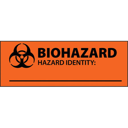 Safariland Small Biohazard Identity Labels, 1x3", Pack of 100
