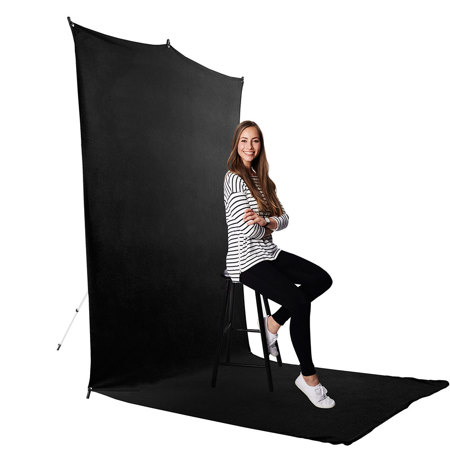 Savage 5x12' Black Background Floor Extended Backdrop Travel Kit