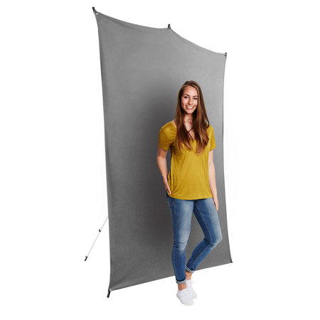 Savage 5x7' Gray Background Backdrop Travel Kit, Includes Aluminum Stand and Carry Bag