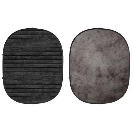 Savage 5x7' Collapsible Backdrop, Light Gray/Dark Planks