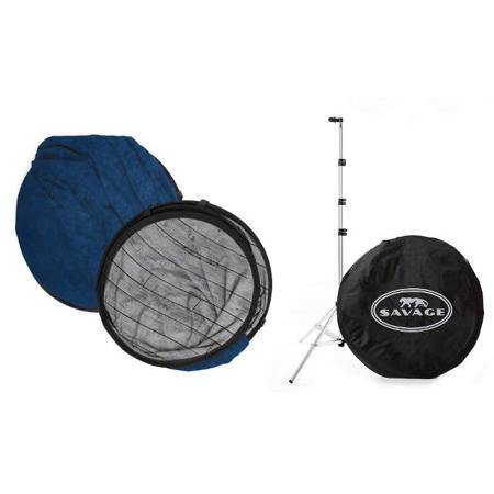 Savage 5x7' Collapsible Backdrop with 8' Aluminum Stand, Blue/Gray Pine