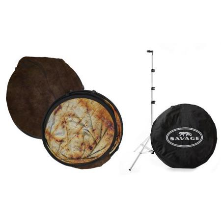 Savage 5x7' Collapsible Backdrop with 8' Aluminum Stand, Brown/Industrial Grunge