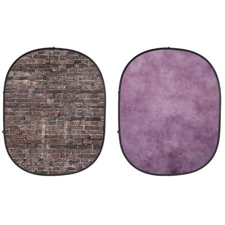 Savage 5x7' Collapsible Backdrop, Purple/Grunge Brick