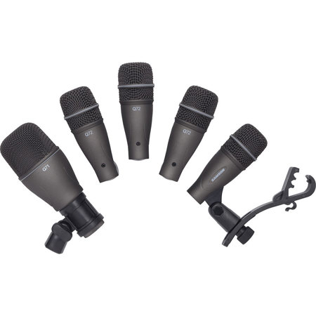 Samson DK705 5-Piece Drum Microphone Kit, Includes 4x Q72 Instrument Microphone, Q71 kick Drum Microphone