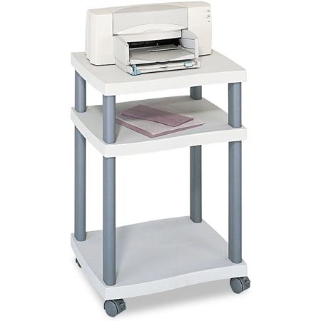 Safco Wave Design Printer Stand, Three Shelf, 20w x 17.5d x 29.25h, Charcoal Gray
