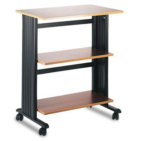 Safco Mobile Machine 3-Shelf Cart, Cherry/Black