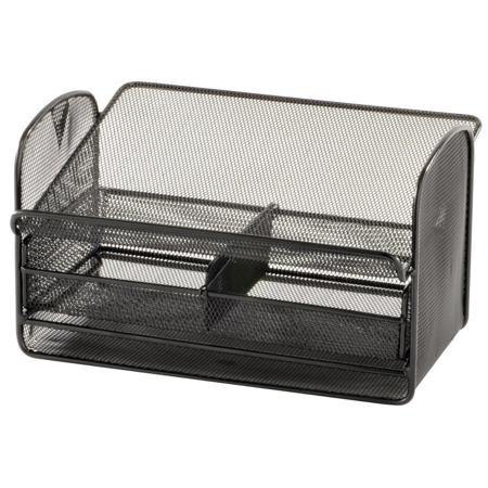 Safco 2160BL Onyx Mesh Telephone Stand with Drawer, Black