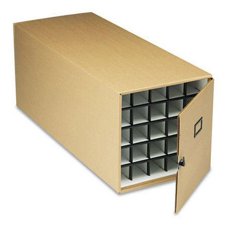 Safco 25-Tube Corrugated Fiberboard Roll File Storage Box, Tropic Sand