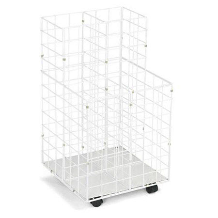 Safco 8x8" 4-Compartment Wire Roll File Organizer, White