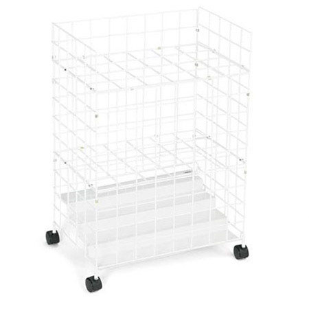Safco 24-Compartment Wire Roll File Organizer, White