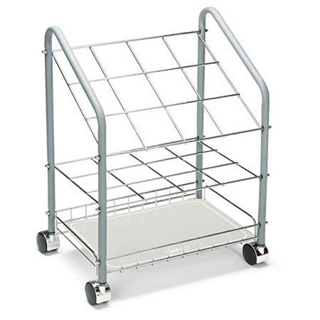 Safco 12-Compartment Tubular Steel Wire Roll File Organizer, Light Gray