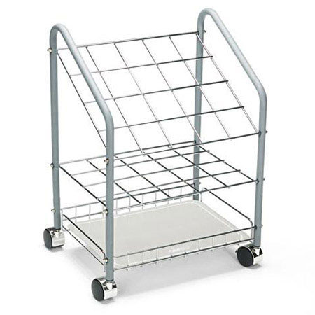 Safco 20-Compartment Tubular Steel Wire Roll File Organizer, Light Gray