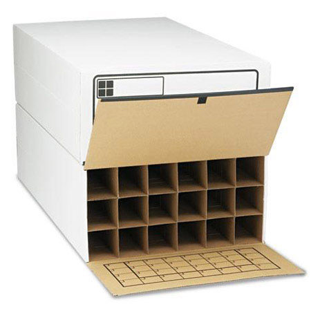Safco 18-Tube Tube-Stor KD Roll File Storage Box, 2 Pack, White
