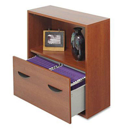 Safco Apres Modular Storage File Drawer Cabinet with Shelf, Cherry
