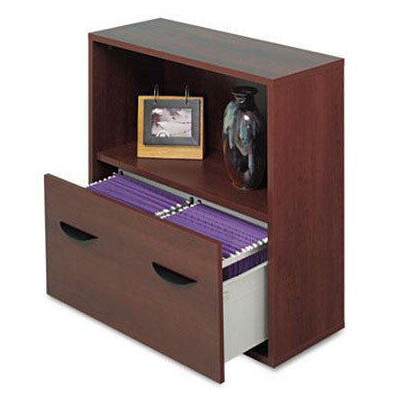 Safco Apres Modular Storage File Drawer Cabinet with Shelf, Mahogany