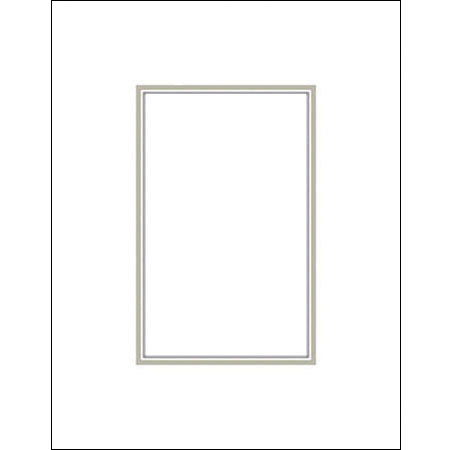 Savage ProMatte, Double 16" x 20" Photo Mat with 11x14" Opening, Bevel Cut, Acid Free, Dual Colors: Polar White / Rubbed Silver