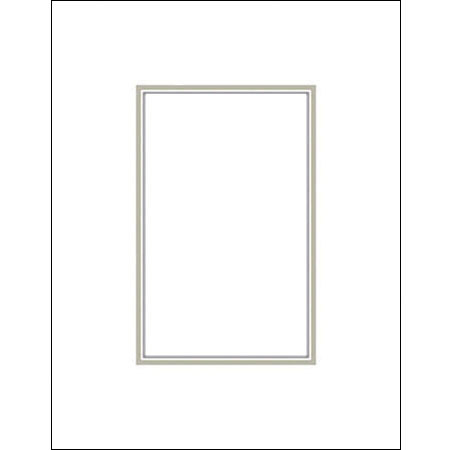 Savage ProMatte, Double 5x7" Photo Mat with 3.5" x 5" Opening, Bevel Cut, Acid Free, Dual Colors: Polar White / Rubbed Silver