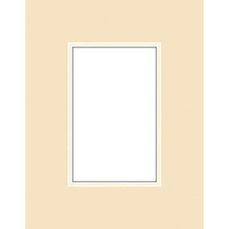 Savage ProMatte, Double 8x10" Photo Mat with 4x6" Opening, Bevel Cut, Acid Free, Dual Colors: Rattan / Ivory