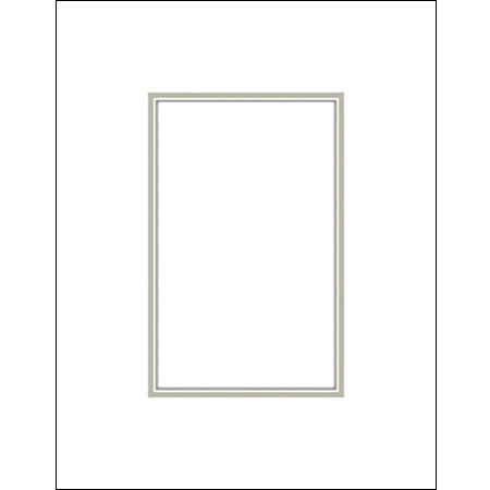 Savage ProMatte, Double 11x14" Photo Mat with 8x10" Opening, Bevel Cut, Acid Free, Dual Colors: Polar White / Rubbed Silver