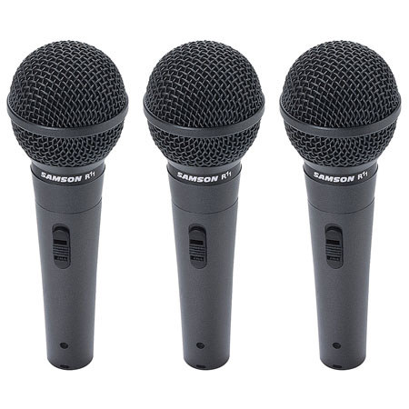 Samson R11 Hypercardioid Neodymium Vocal Microphone, 3 Pack