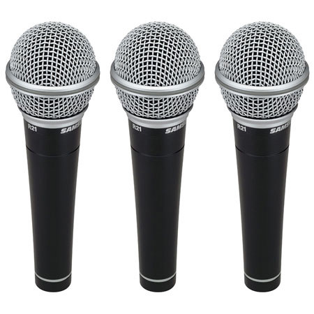 Samson R21 Vocal/Recording Microphone, 3 Pack
