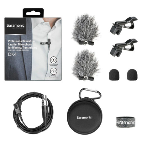 Saramonic DK4D Broadcast Omnidirectional Lavalier Mic w/TA5F Locking Connector