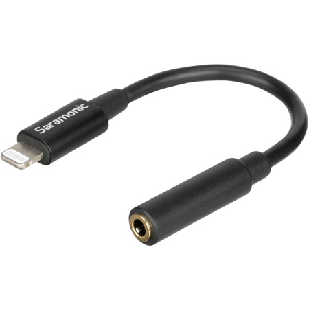 Saramonic SR-C2002 Apple Lightning Connector to Female 3.5mm TRRS Audio Jack Adapter Cable, 3"