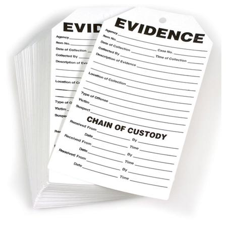 Safariland 3.5x6.5" Evidence Tags, Pack of 100