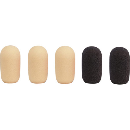 Samson WS5AH8 Microphone Foam Windscreen, 5 Pack (3x Beige, 2x Black)