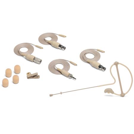Samson SE10x Omnidirectional Earset Microphone with 4x Adapter Cable, 3mm Capsule, Single Ear, Beige