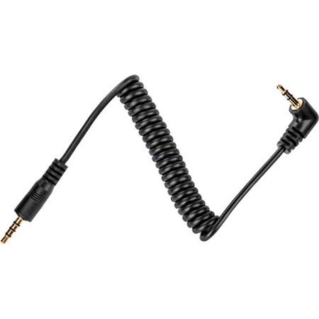 Saramonic SR-PMC2 15" 3.5mm TRS Male to 3.5mm TRRS Male Coiled Cable for UwMic9/10/15 Wireless Systems to iOS, Android Devices and Tablets