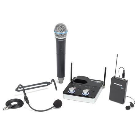 Samson Concert 288m All-In-One Dual-Ch Wireless Mic System, D Band: 542-566MHz