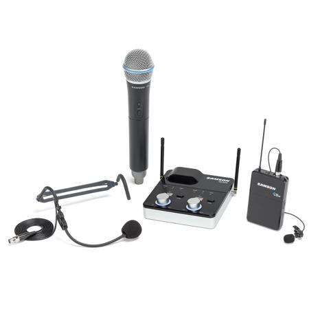Samson Concert 288m All-In-One Dual-Channel Wireless Mic System, K Band: 470-494MHz Frequency