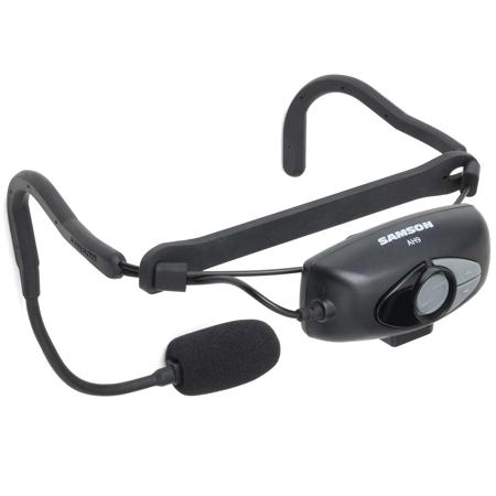 Samson AH9 Micro Wireless Transmitter with Qe Fitness Headset Microphone for AirLine 99 System, D Band: 542-566MHz