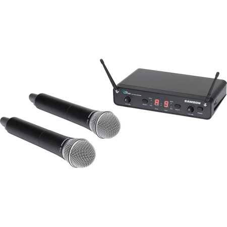 Samson Concert 288 Handheld Dual Channel UHF I-Band Wireless System, Includes CR288 Wireless Receiver, 2x CH288 Handheld Transmitter, Rack-Mount Kit