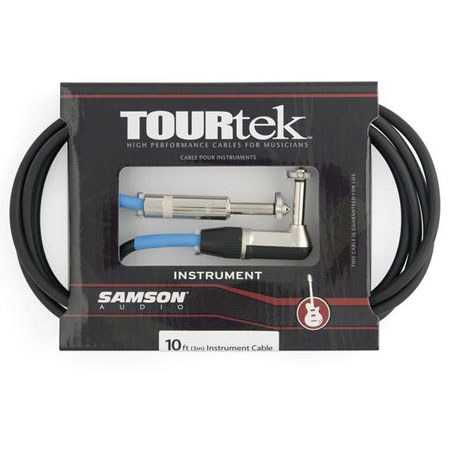 Samson TIL10 10' Tourtek Instrument Cable with 1 Right Angle Connector