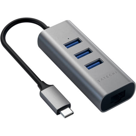 Satechi 2-In-1 USB Type-C Hub with Ethernet, Space Gray