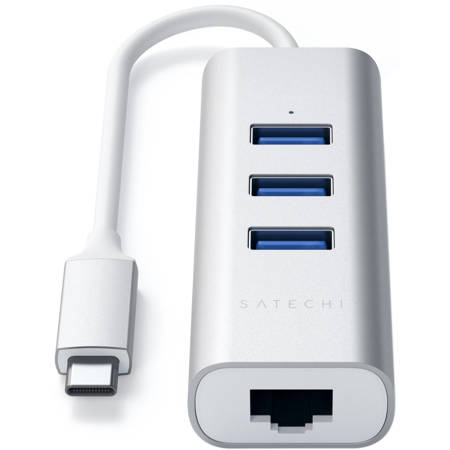 Satechi 2-In-1 USB Type-C Hub with Ethernet, Silver