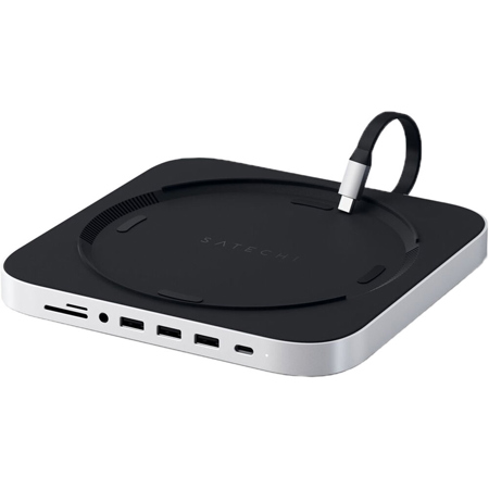 Satechi Aluminum USB Type-C Stand and Hub for Apple Mac Mini, Silver