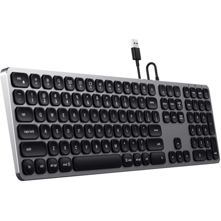Satechi Aluminum Wired USB Keyboard for Apple Mac, Space Gray